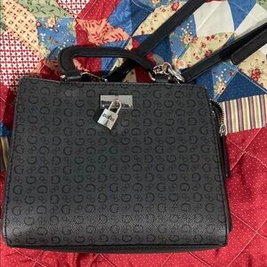 Guess Black Satchel Bag with Sleek Design